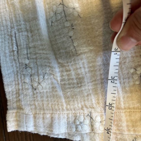 Beige Embroidered Wide Leg Jumpsuit, Cottagecore Boho Floral Romper - Picture 13 of 13